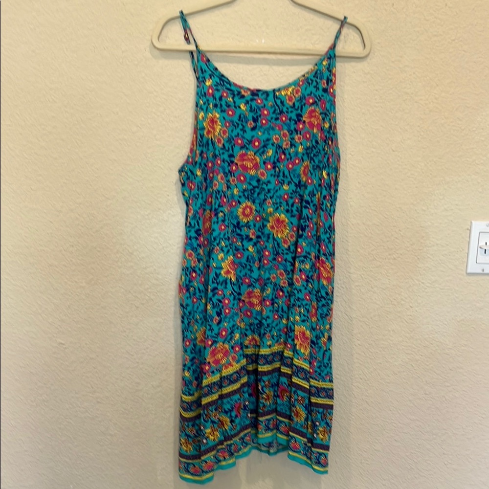 Floral Maxi Dress in Blue and Yellow